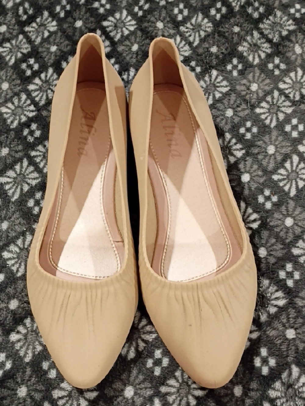 Anna Taupe Pointed-Toe Slip-On Flats